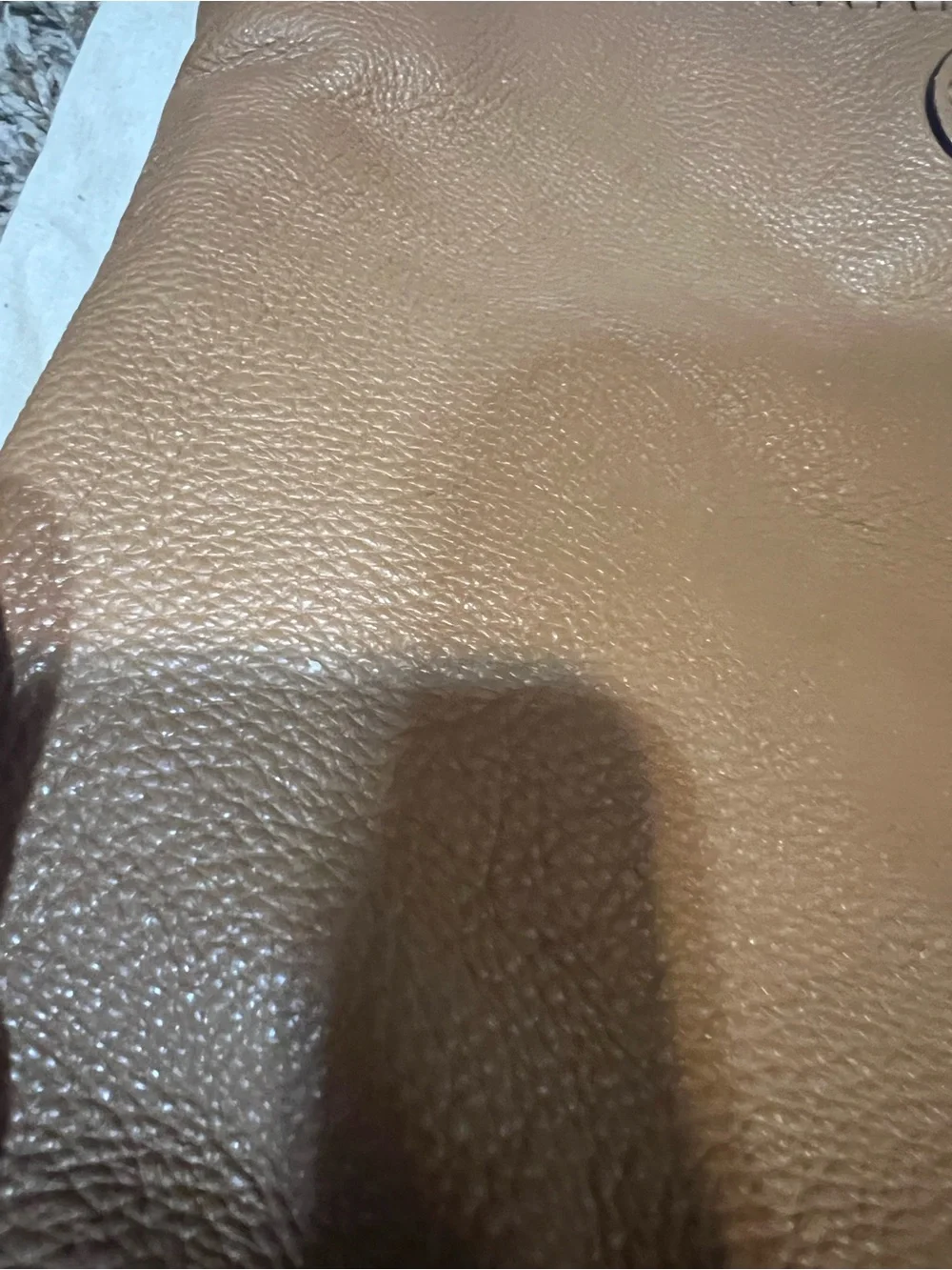 Tory Burch Tan Leather Chain-Handle Tote with Whipstitch Trim